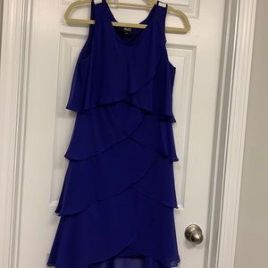 Blue chiffon cocktail dress
